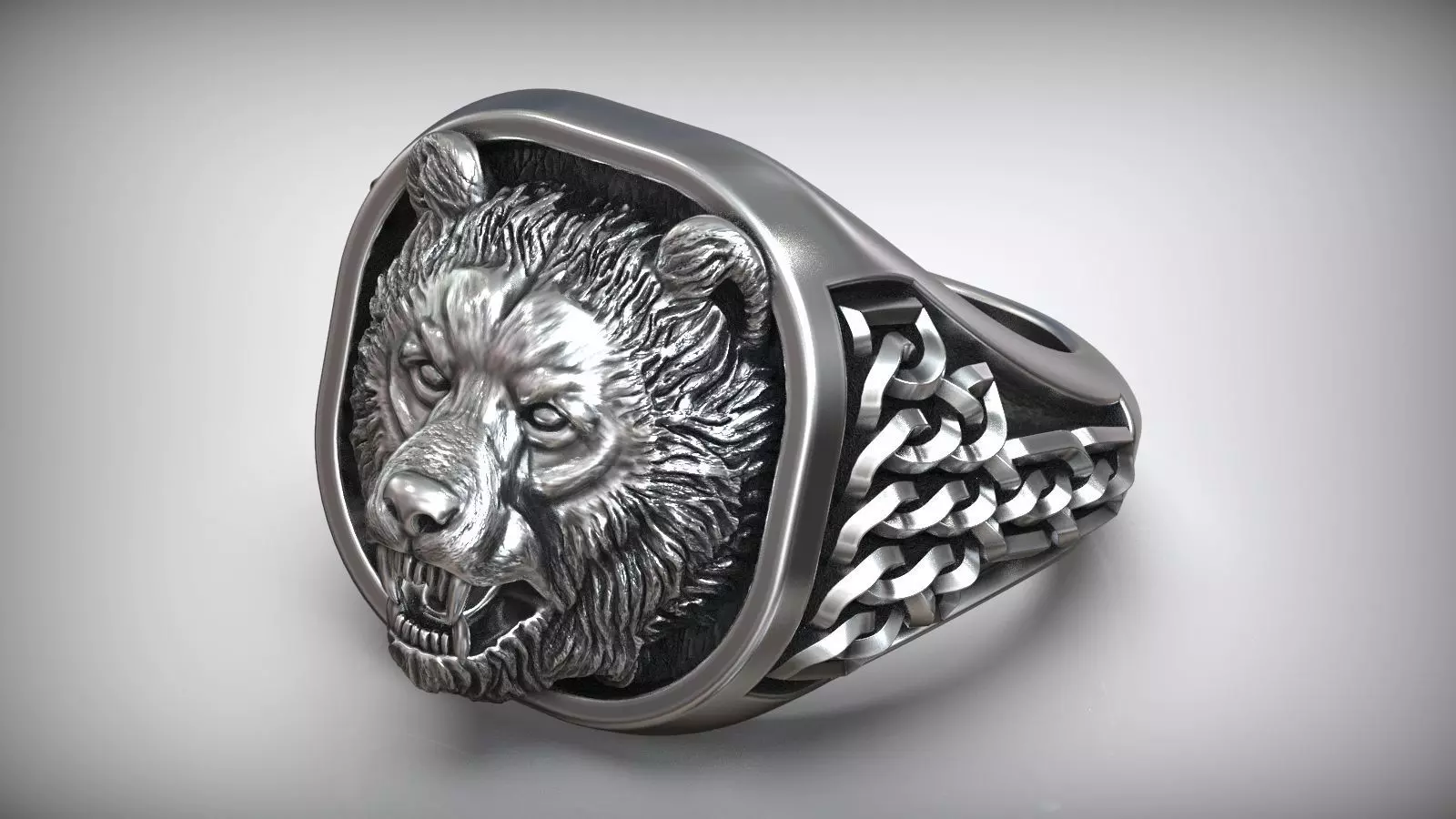 Viking Bear Head Nordic Ornament Antique Signet 3D print model