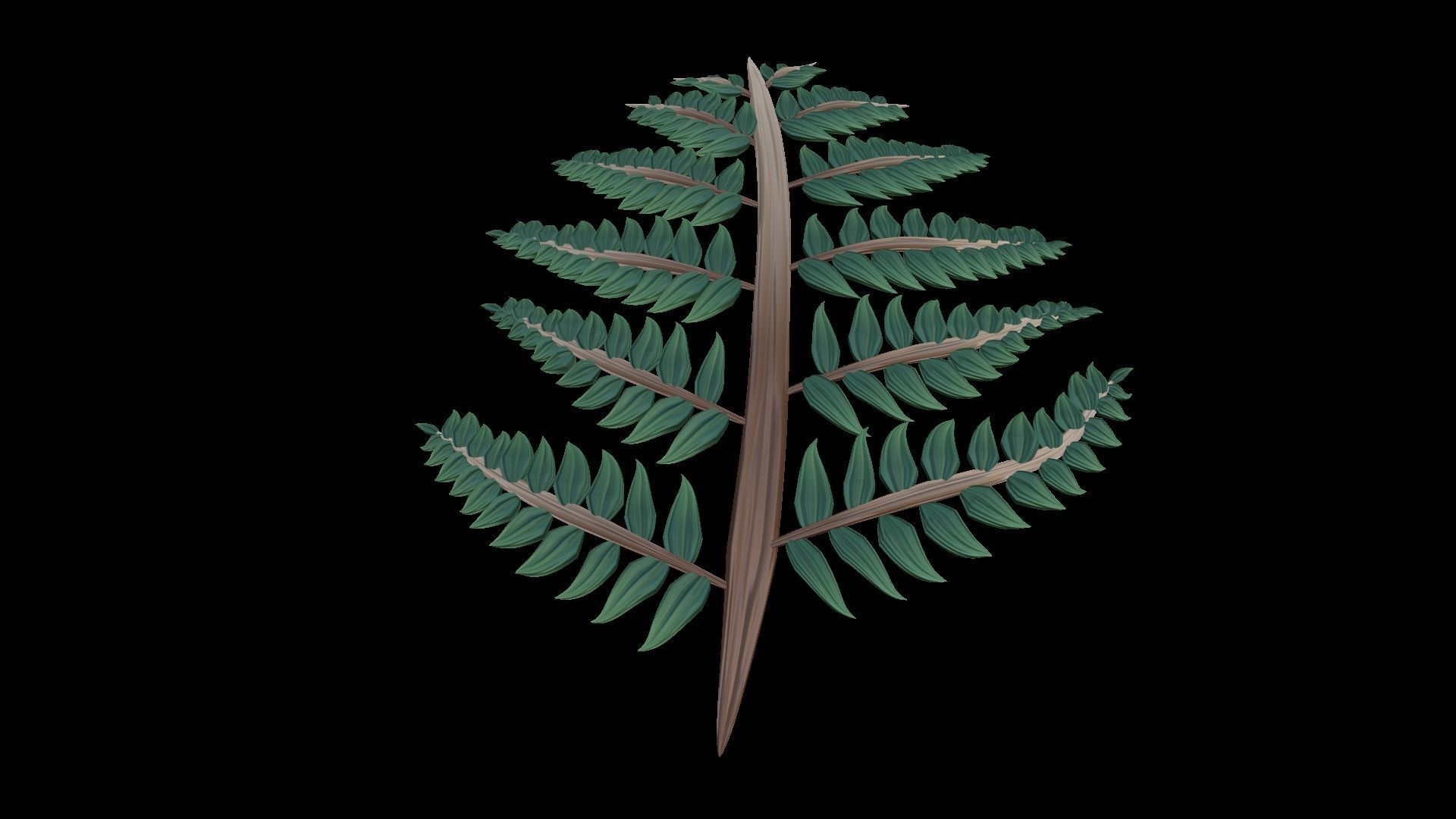 Fern Plant Branch 3D model_5