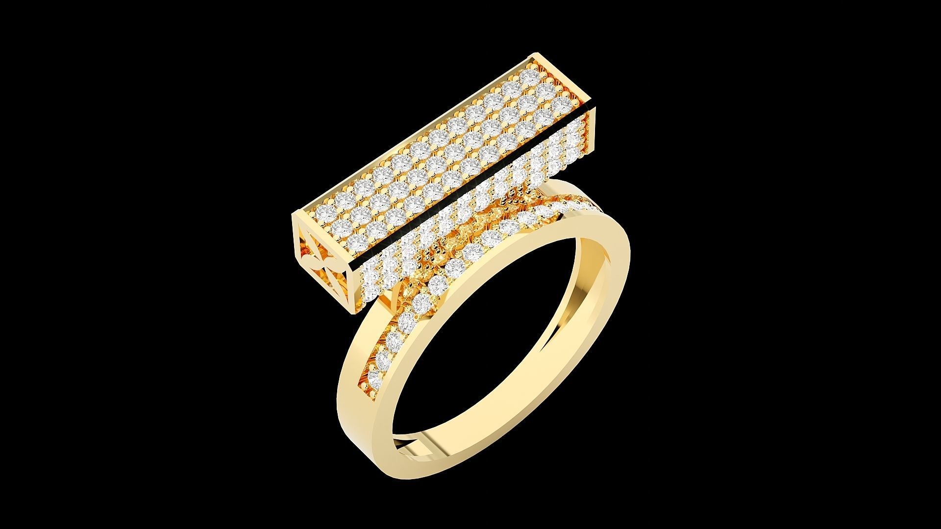 High Jewelry Cocktail Ring 3dm stl renders details 3D print model_35