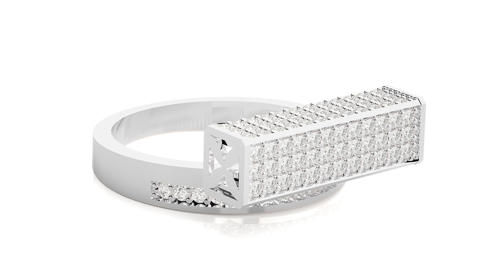 High Jewelry Cocktail Ring 3dm stl renders details 3D print model_14