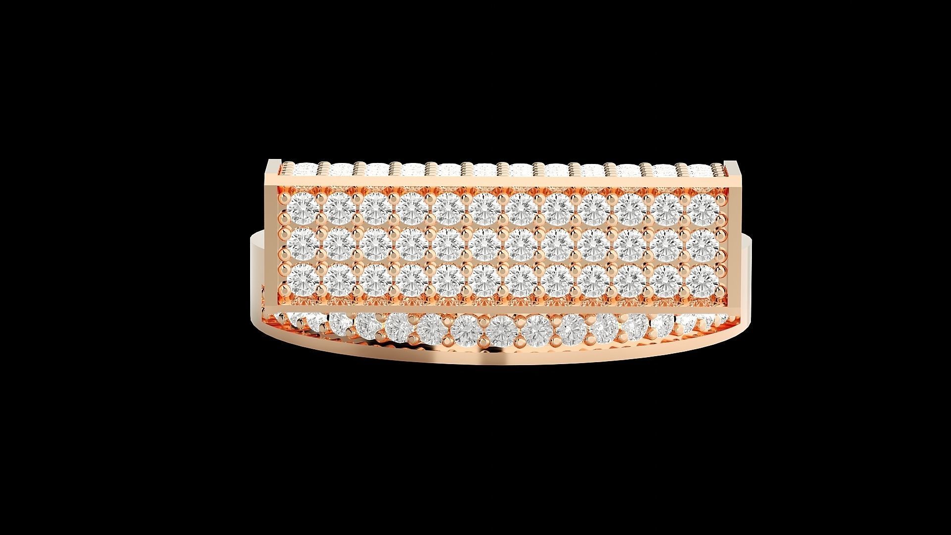 High Jewelry Cocktail Ring 3dm stl renders details 3D print model_7