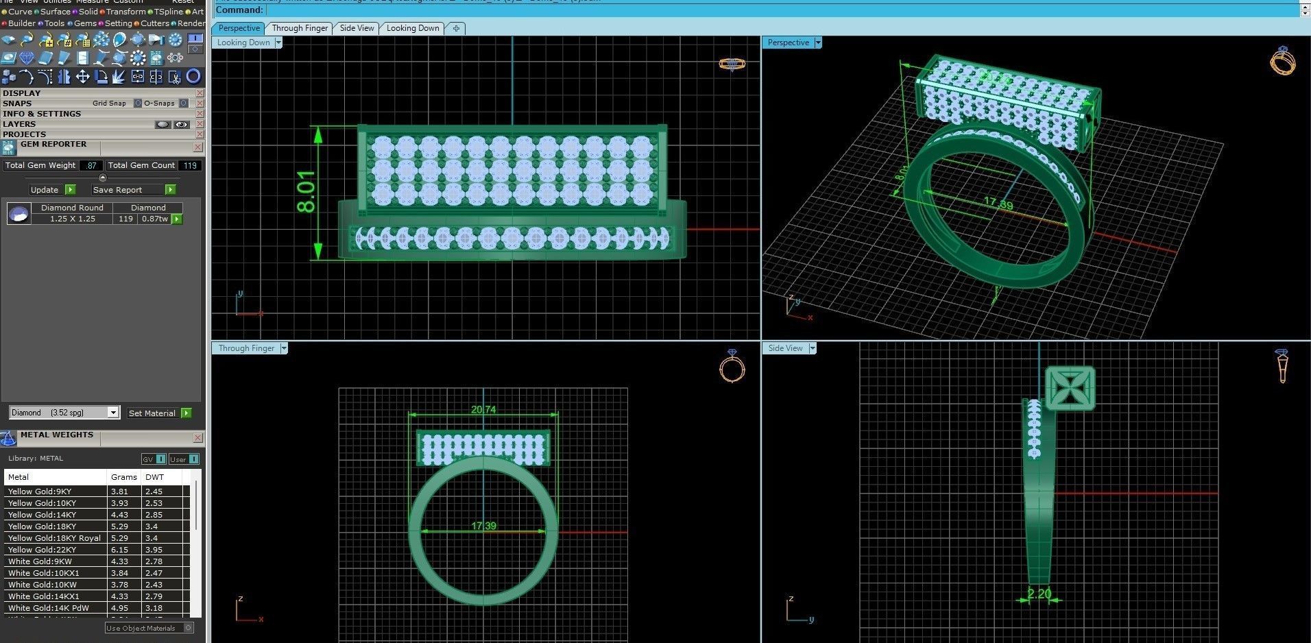 High Jewelry Cocktail Ring 3dm stl renders details 3D print model_36