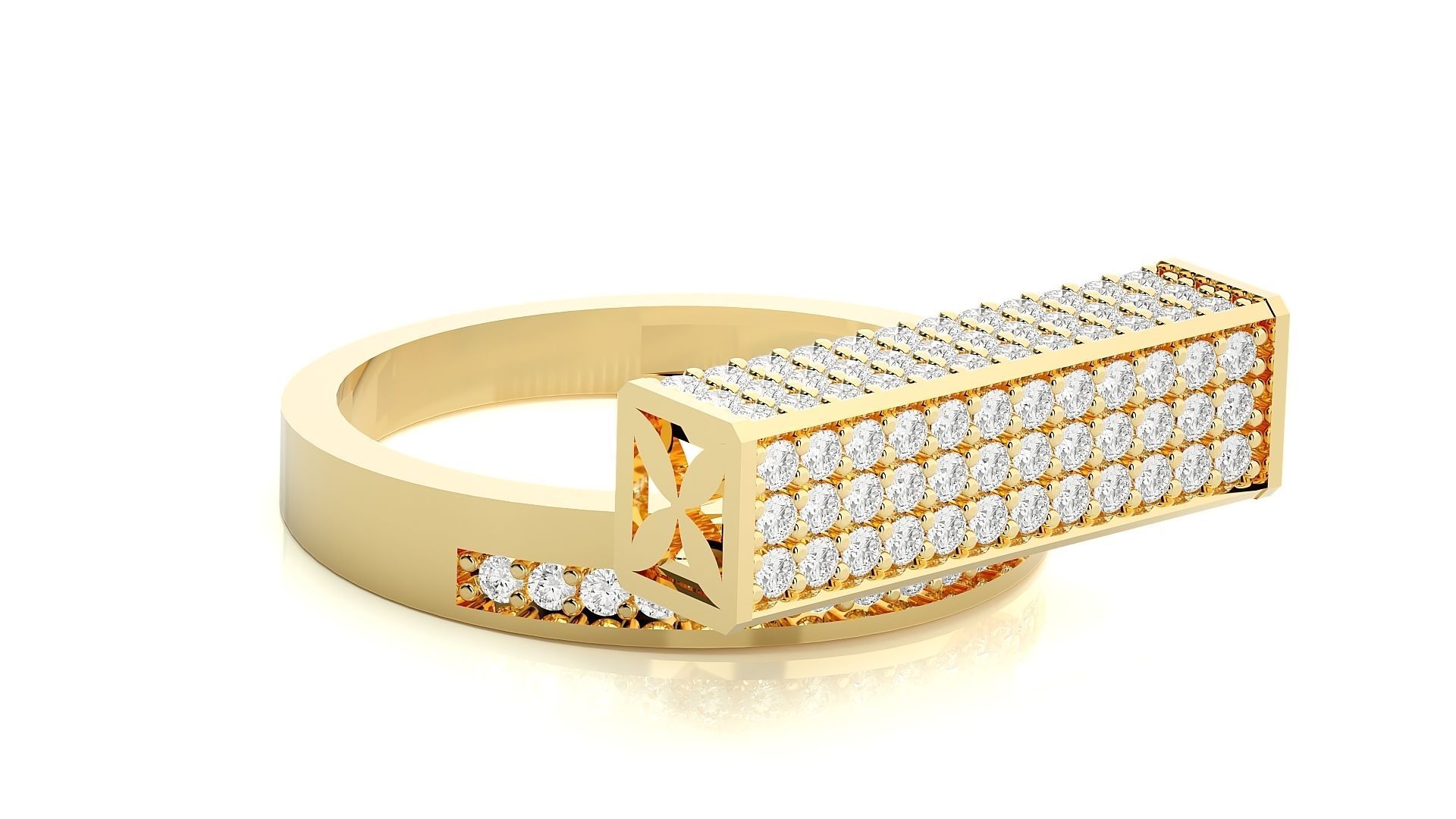 High Jewelry Cocktail Ring 3dm stl renders details 3D print model_26