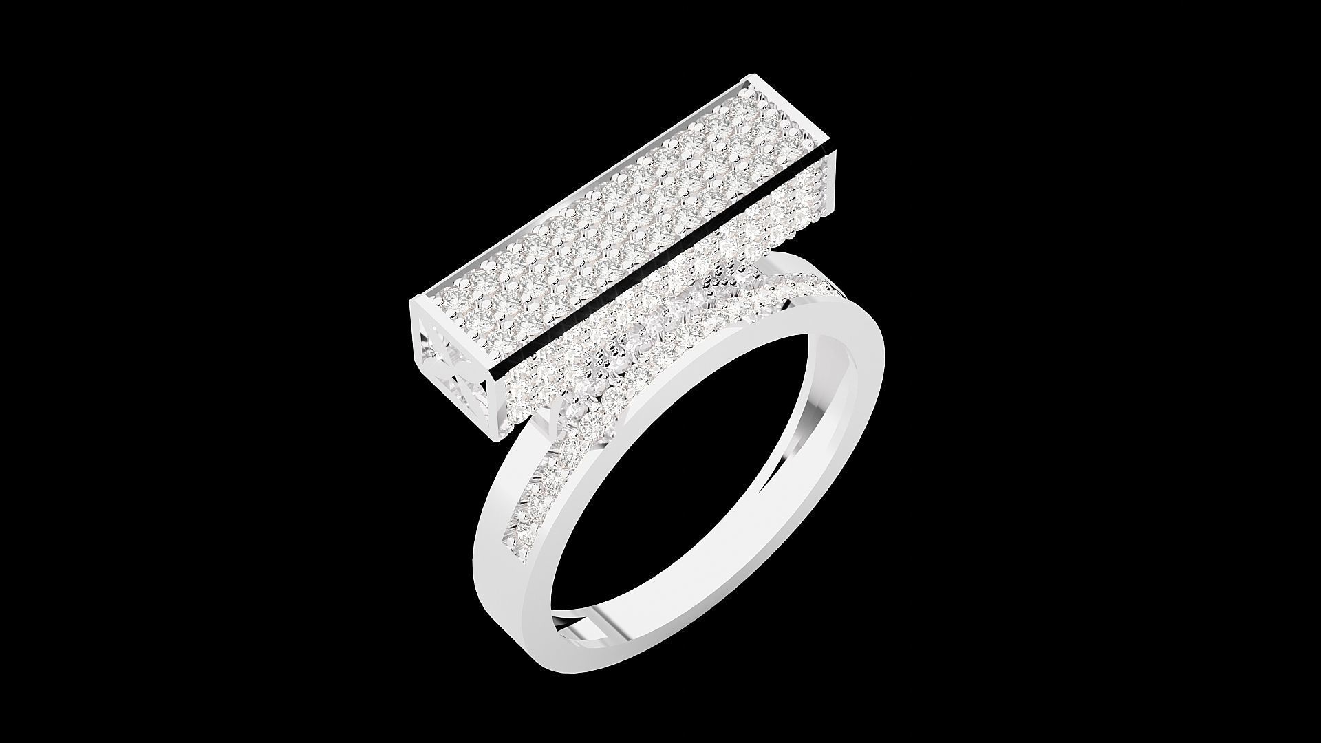 High Jewelry Cocktail Ring 3dm stl renders details 3D print model_22