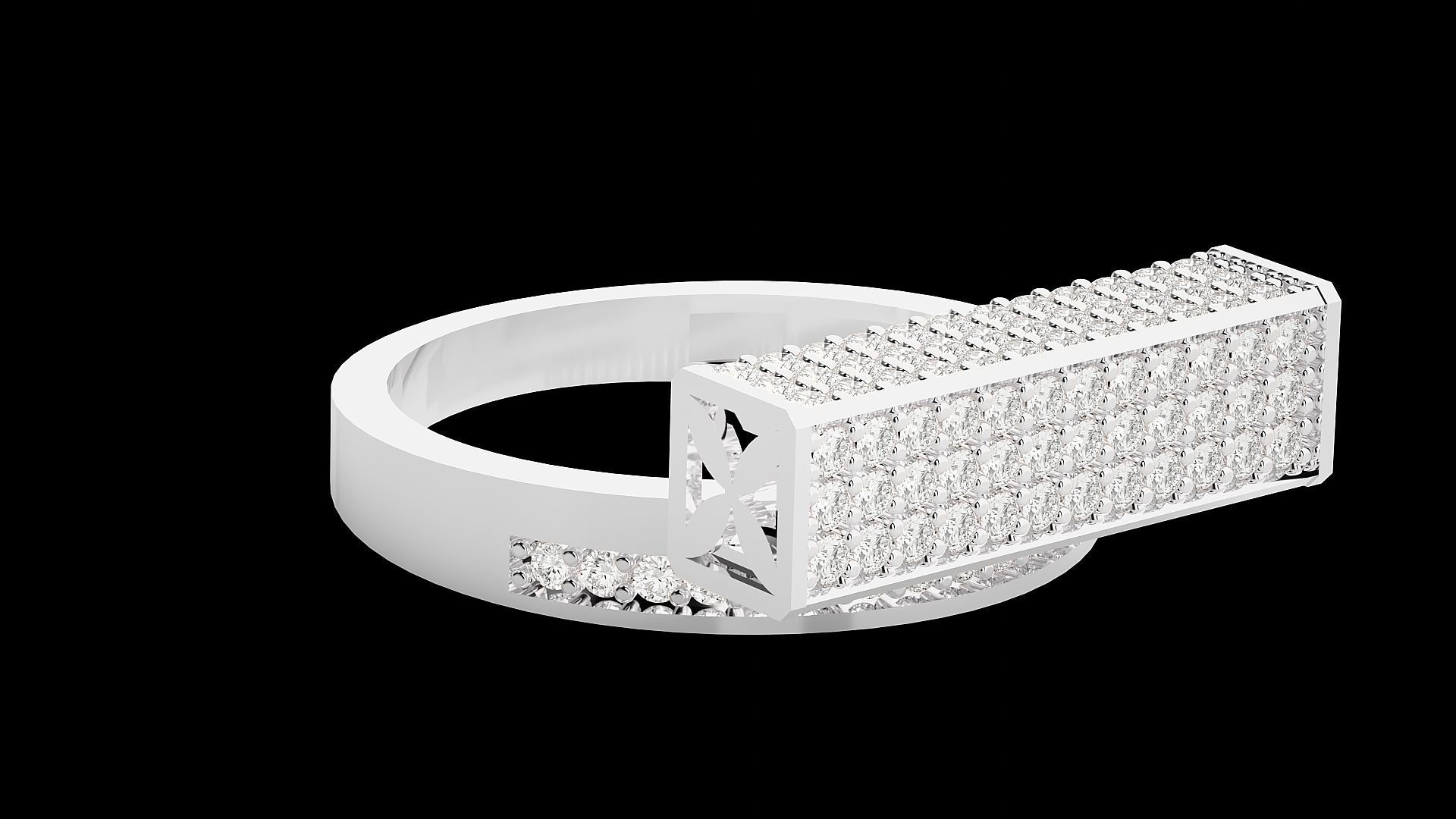 High Jewelry Cocktail Ring 3dm stl renders details 3D print model_21
