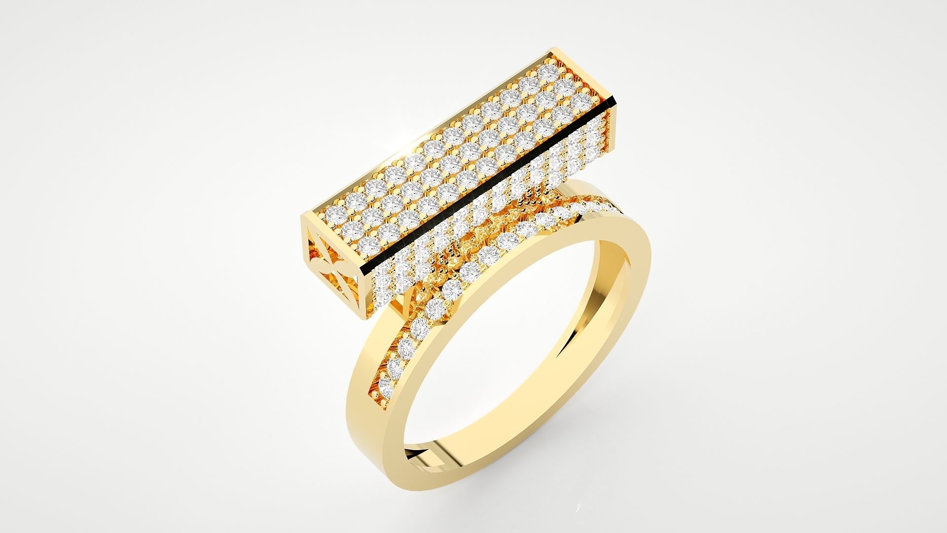 High Jewelry Cocktail Ring 3dm stl renders details 3D print model_29