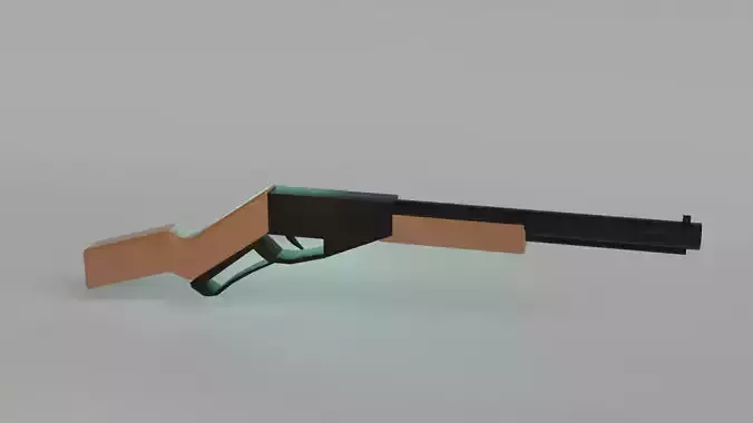 low poly game ready rifle gun