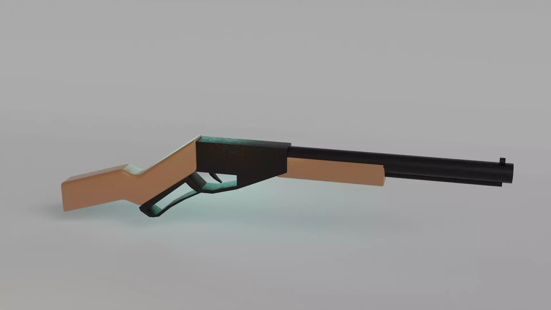 low poly game ready rifle gun Low-poly 3D model_0