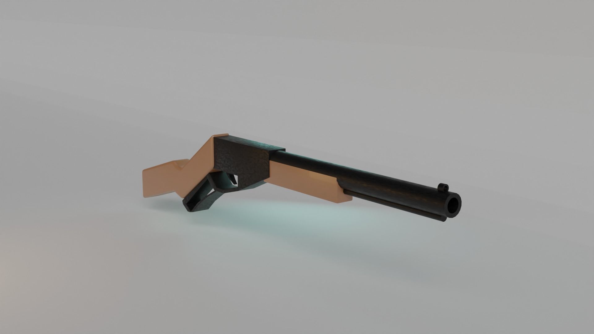 low poly game ready rifle gun Low-poly 3D model_1