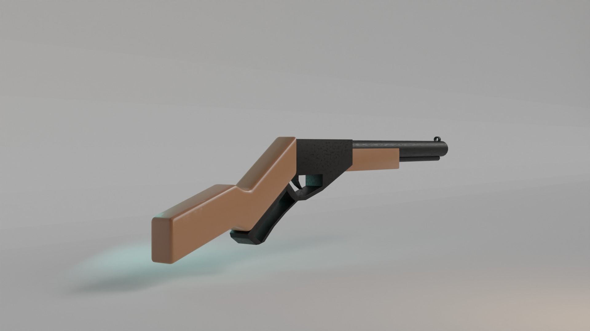 low poly game ready rifle gun Low-poly 3D model_4