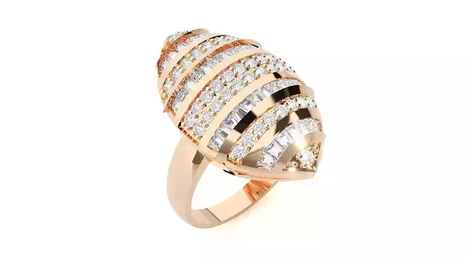 High Jewelry Cocktail Ring 3dm stl renders details 