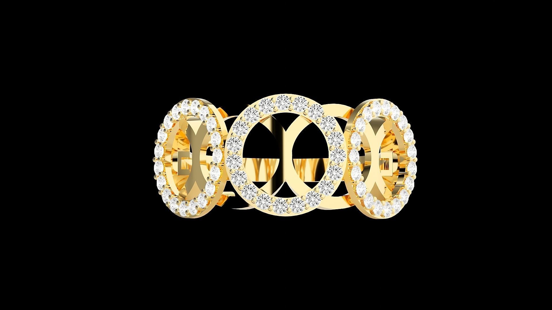 Marvel Dr Strange Overlapping circles High Jewelry Cocktail Ring 3D print model_31