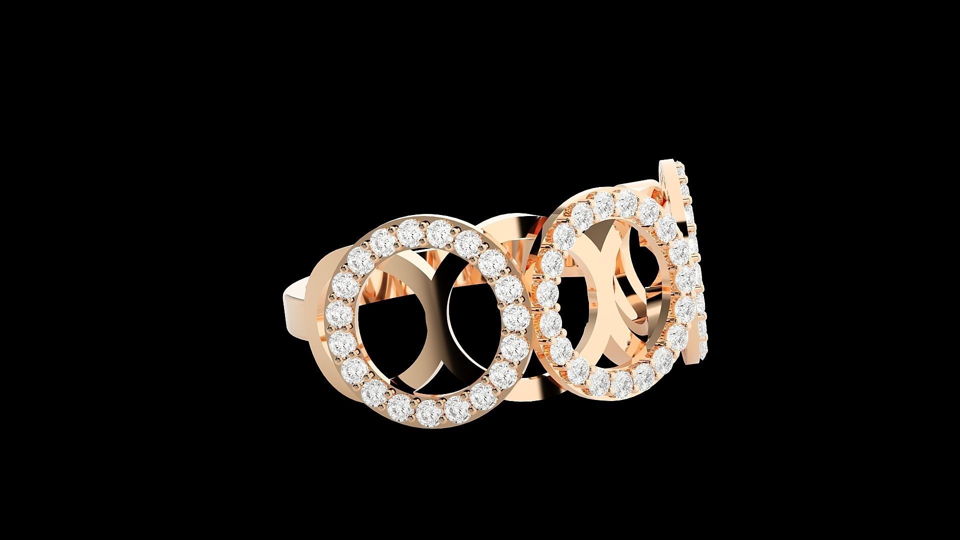 Marvel Dr Strange Overlapping circles High Jewelry Cocktail Ring 3D print model_9