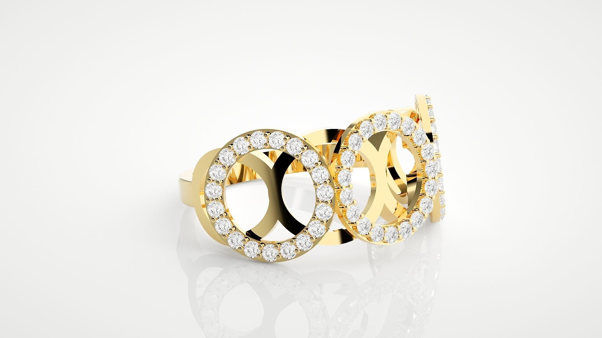 Marvel Dr Strange Overlapping circles High Jewelry Cocktail Ring 3D print model_28