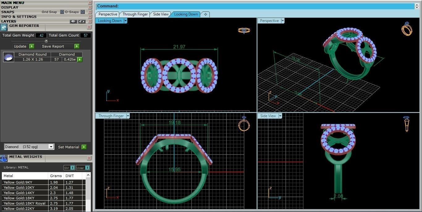 Marvel Dr Strange Overlapping circles High Jewelry Cocktail Ring 3D print model_4