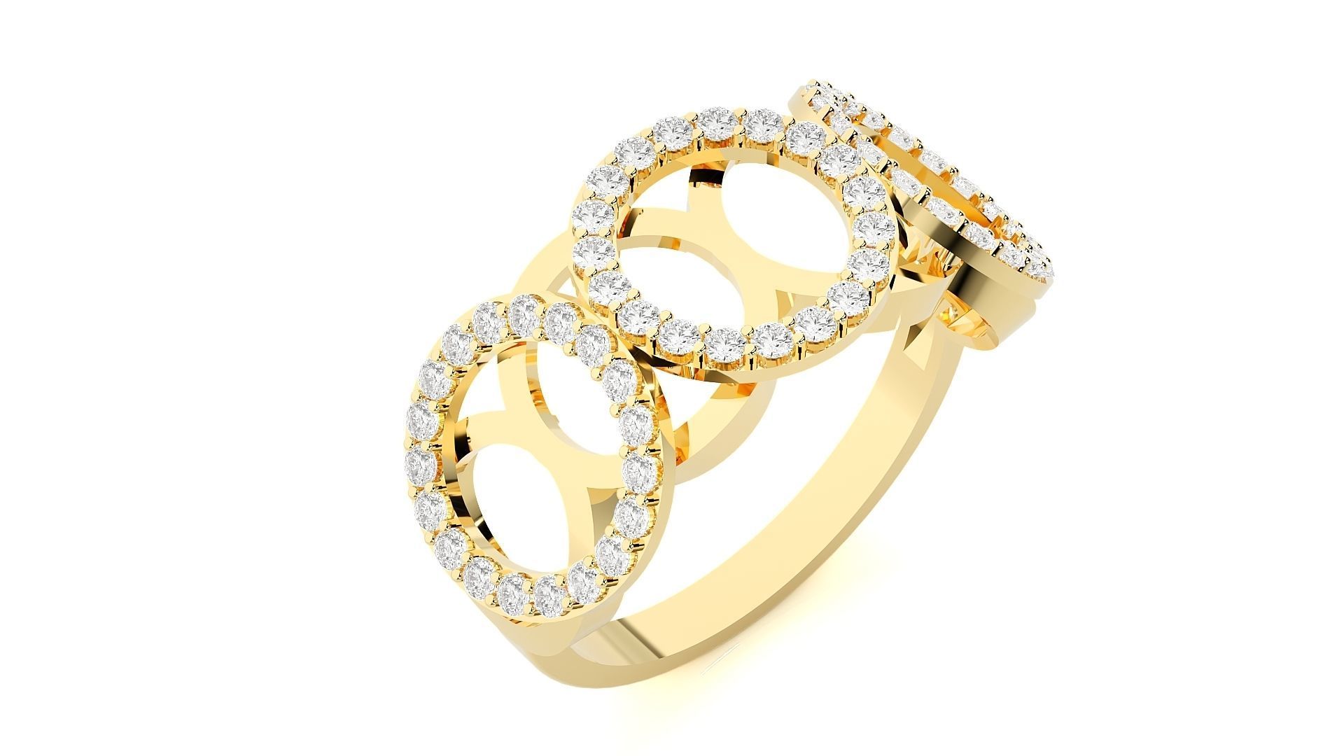 Marvel Dr Strange Overlapping circles High Jewelry Cocktail Ring 3D print model_29