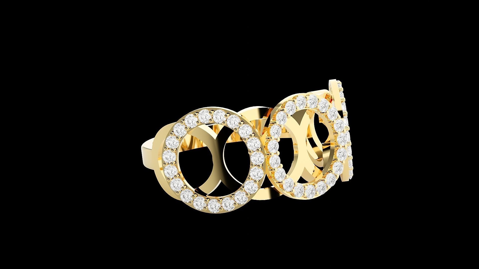 Marvel Dr Strange Overlapping circles High Jewelry Cocktail Ring 3D print model_34