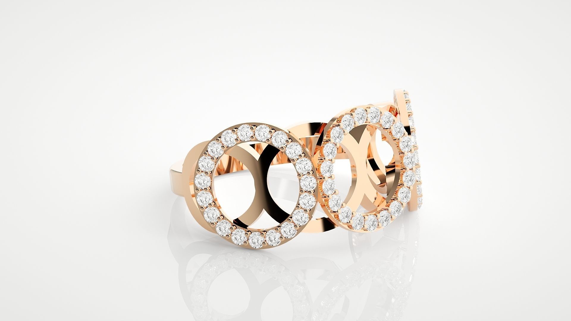 Marvel Dr Strange Overlapping circles High Jewelry Cocktail Ring 3D print model_5