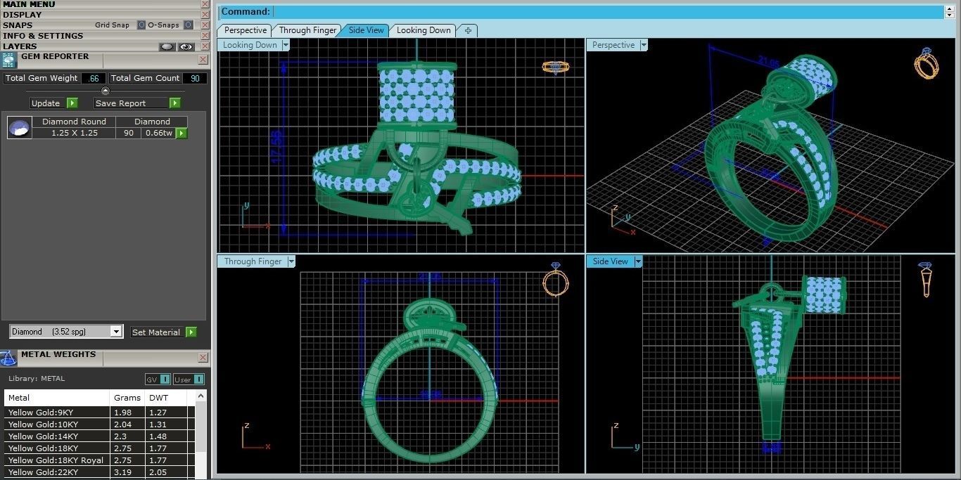 Lock and Key High Jewelry Cocktail Ring 3dm stl renders 3D print model_36