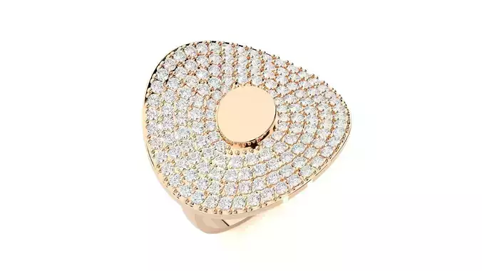 High Jewelry Cocktail Ring 3dm stl renders details