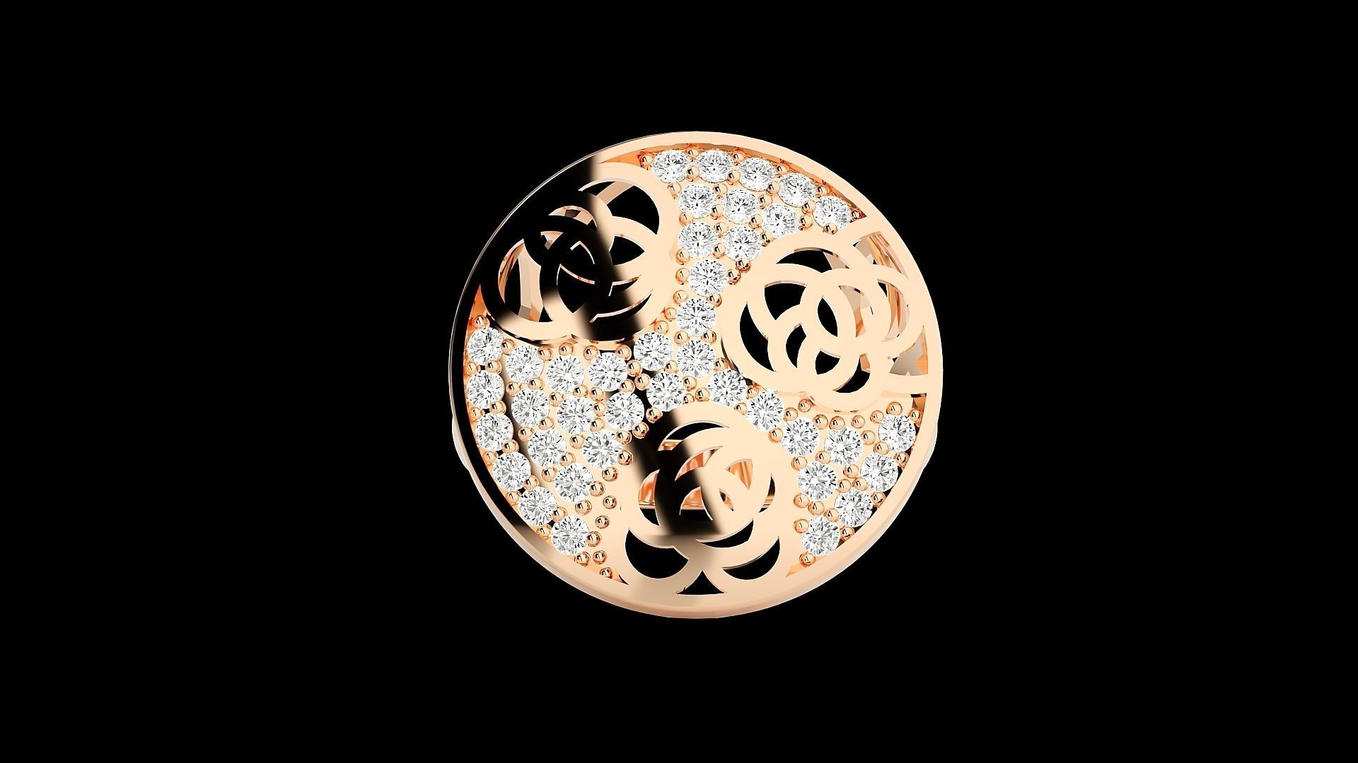 Flower High Jewelry Cocktail Ring 3dm stl renders details 3D print model_7