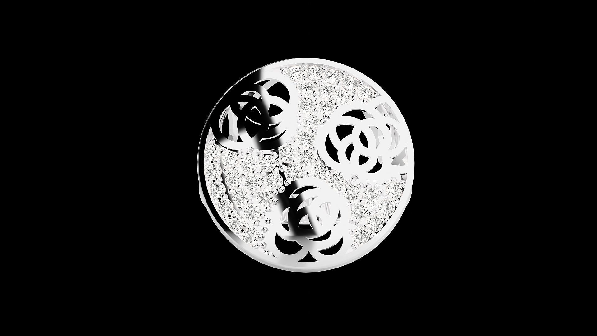 Flower High Jewelry Cocktail Ring 3dm stl renders details 3D print model_18