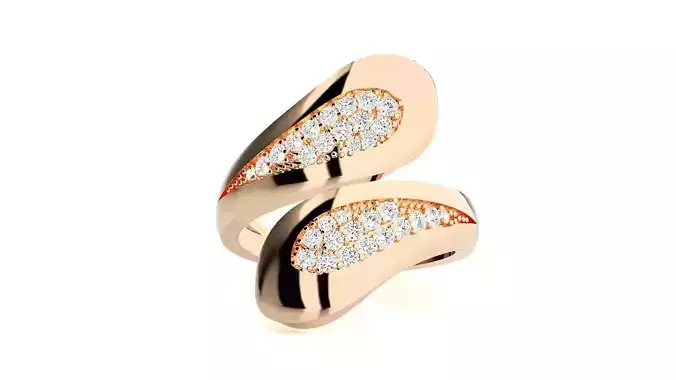 High Jewelry Cocktail Ring 3dm stl renders details