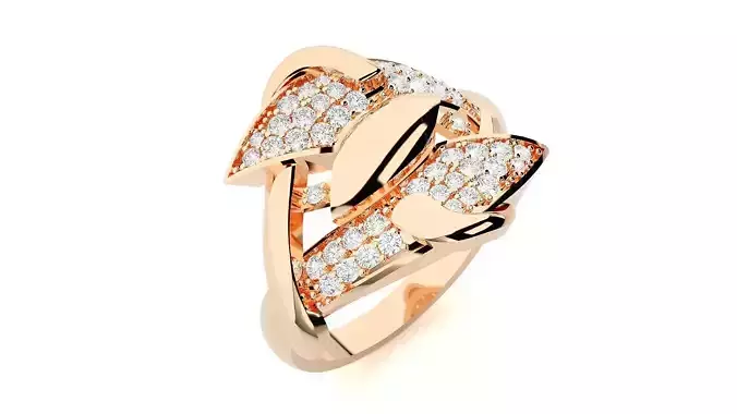 High Jewelry Cocktail Ring 3dm stl renders details