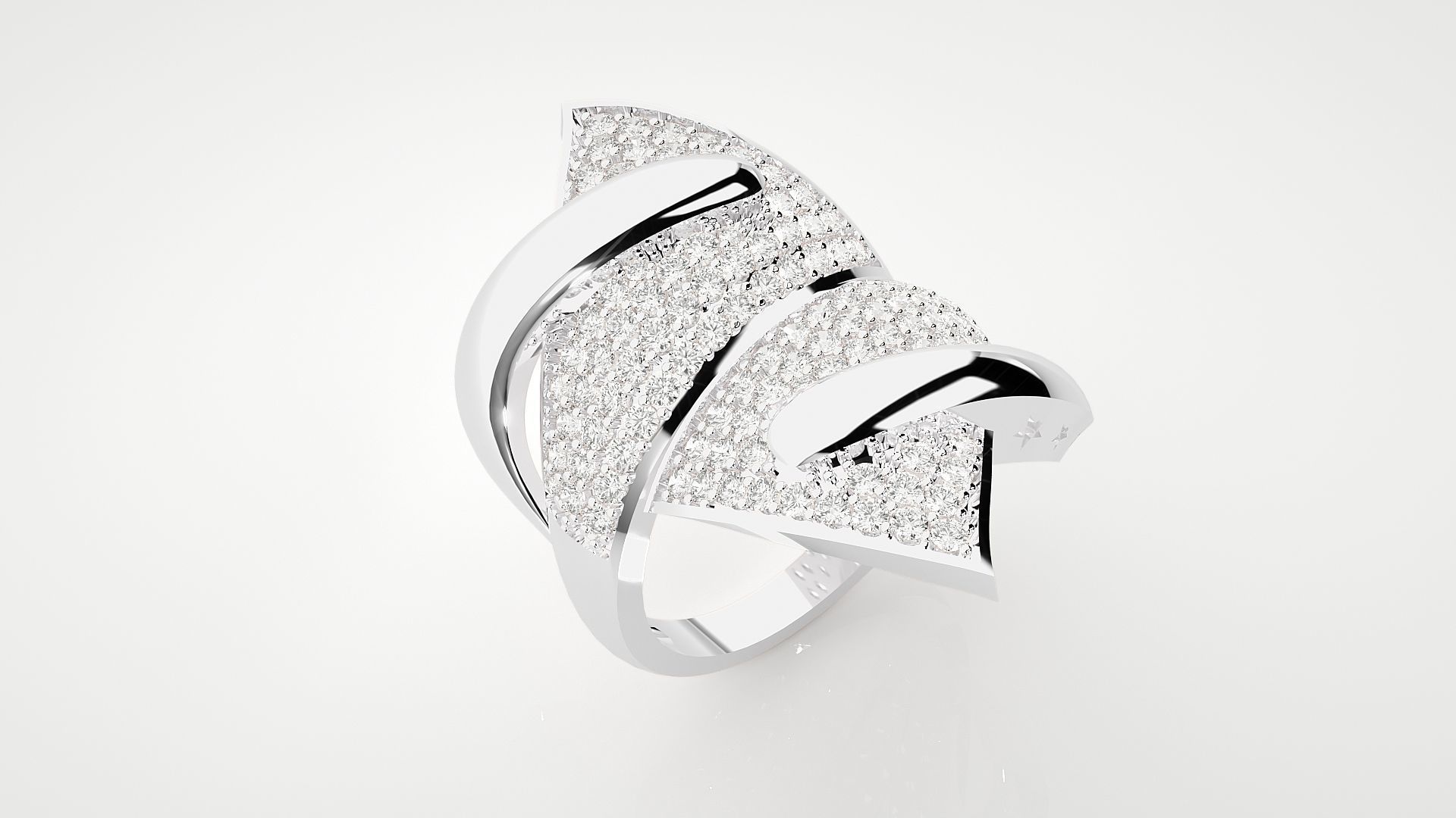 High Jewelry Cocktail Ring 3dm stl renders details 3D print model_17