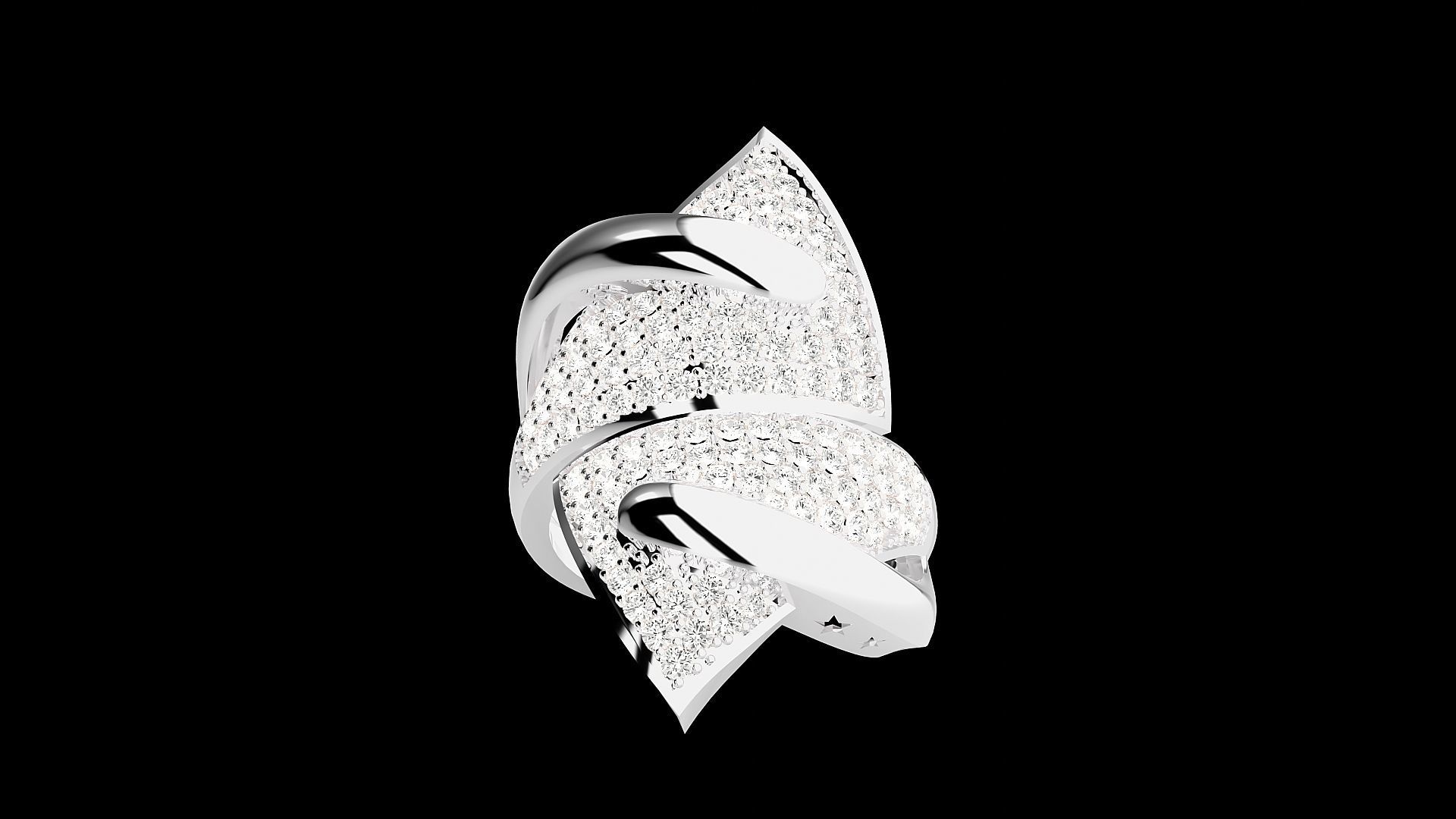 High Jewelry Cocktail Ring 3dm stl renders details 3D print model_19