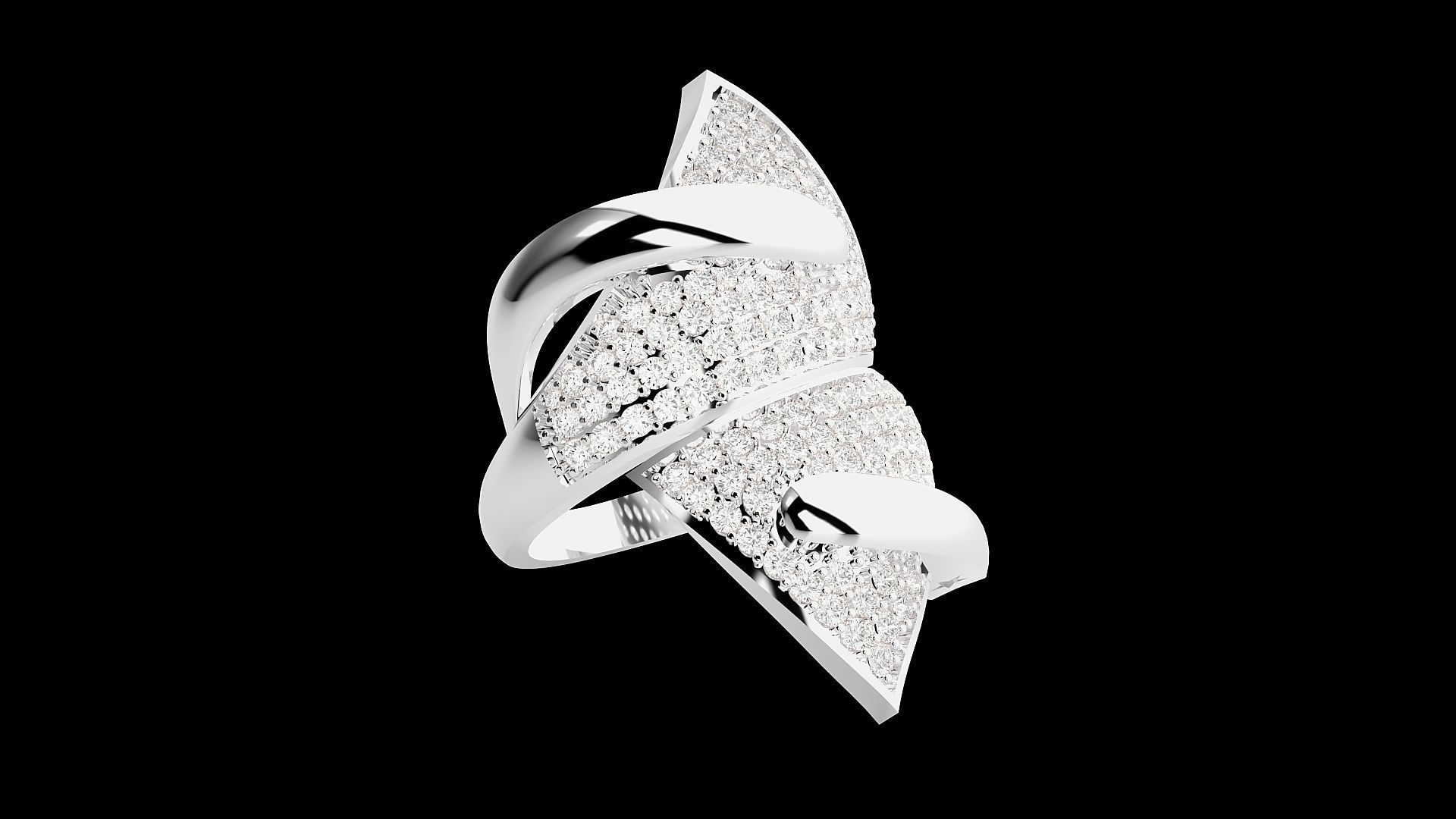 High Jewelry Cocktail Ring 3dm stl renders details 3D print model_20