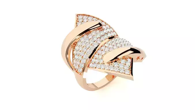 High Jewelry Cocktail Ring 3dm stl renders details 3D print model