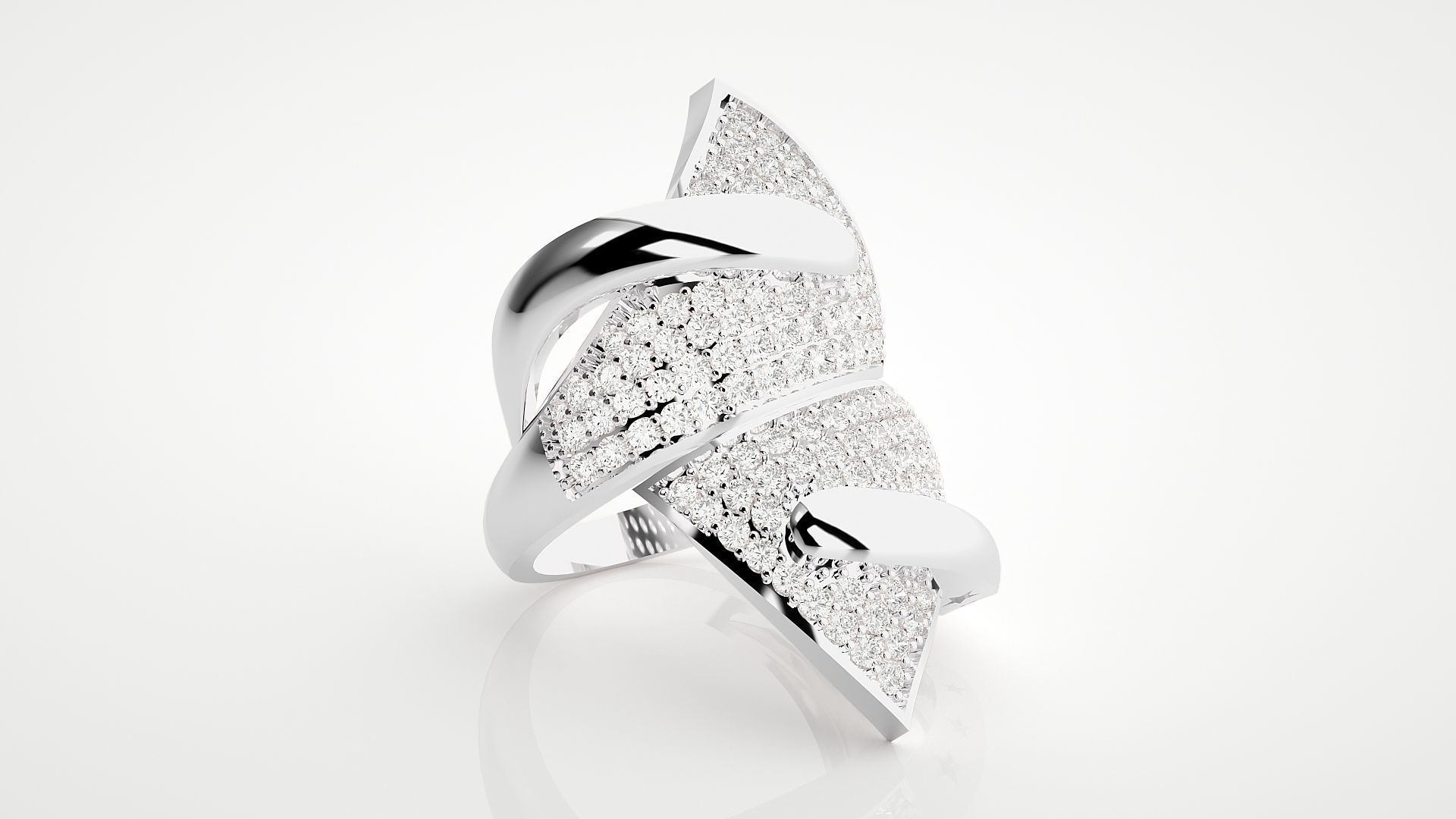 High Jewelry Cocktail Ring 3dm stl renders details 3D print model_15