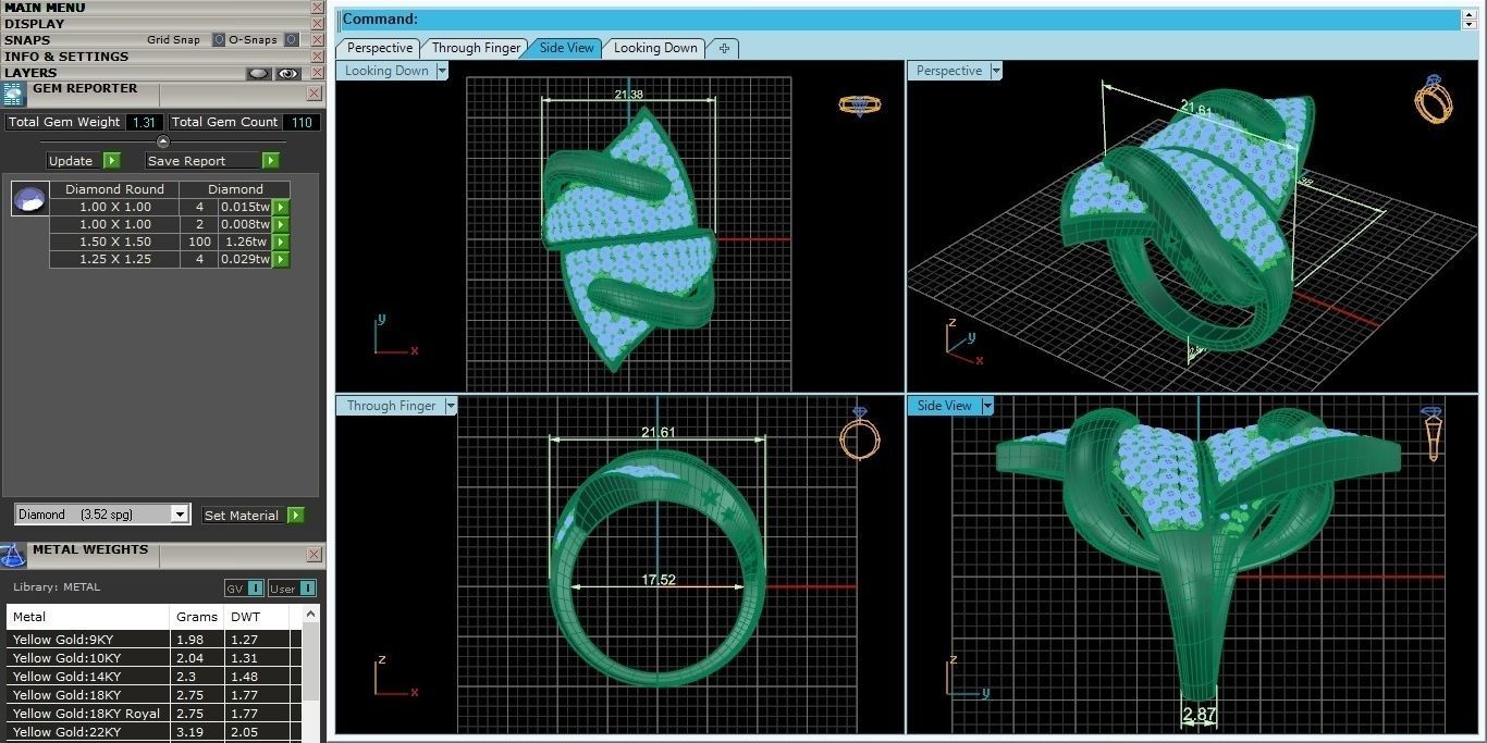 High Jewelry Cocktail Ring 3dm stl renders details 3D print model_36