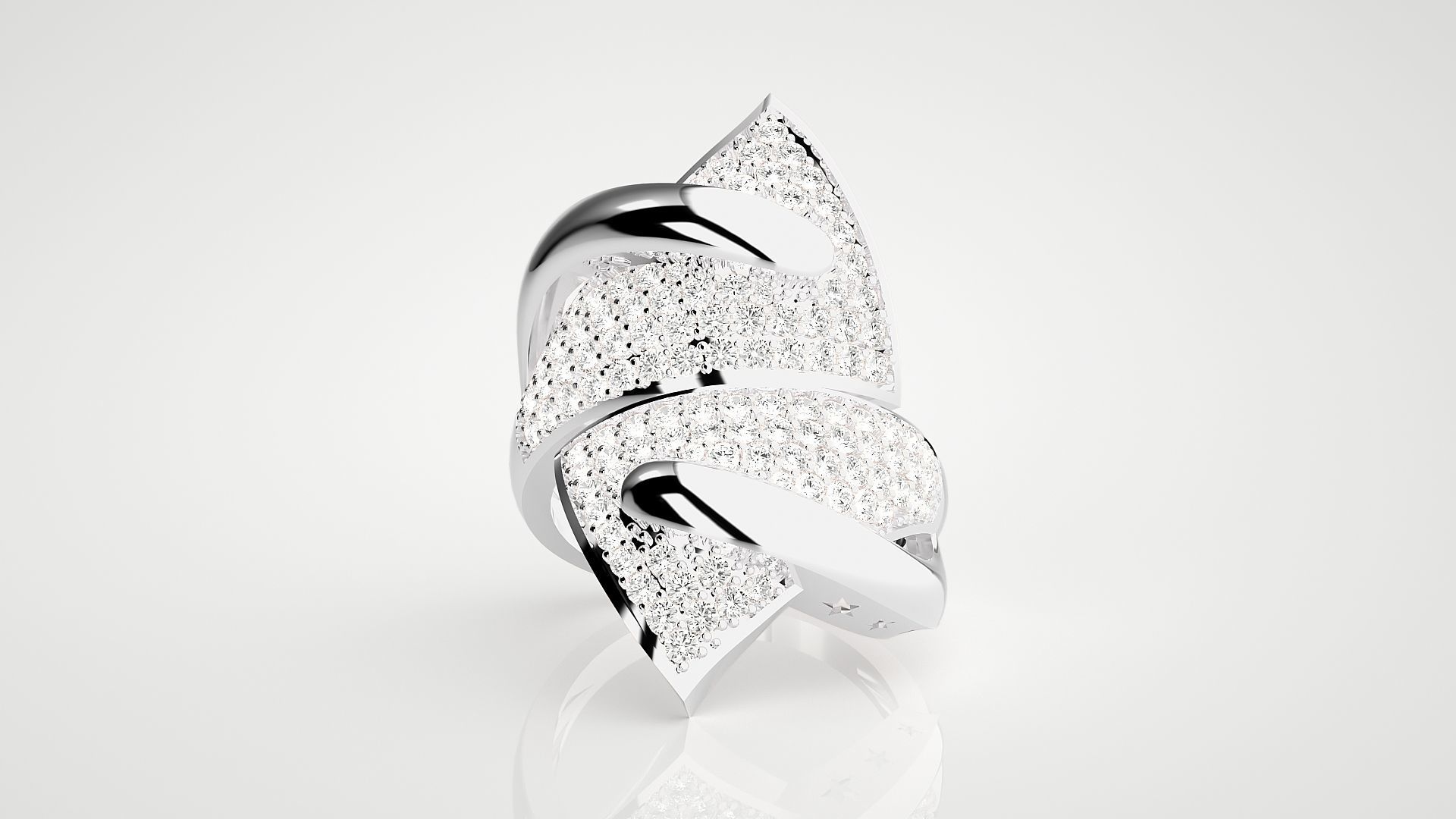 High Jewelry Cocktail Ring 3dm stl renders details 3D print model_13