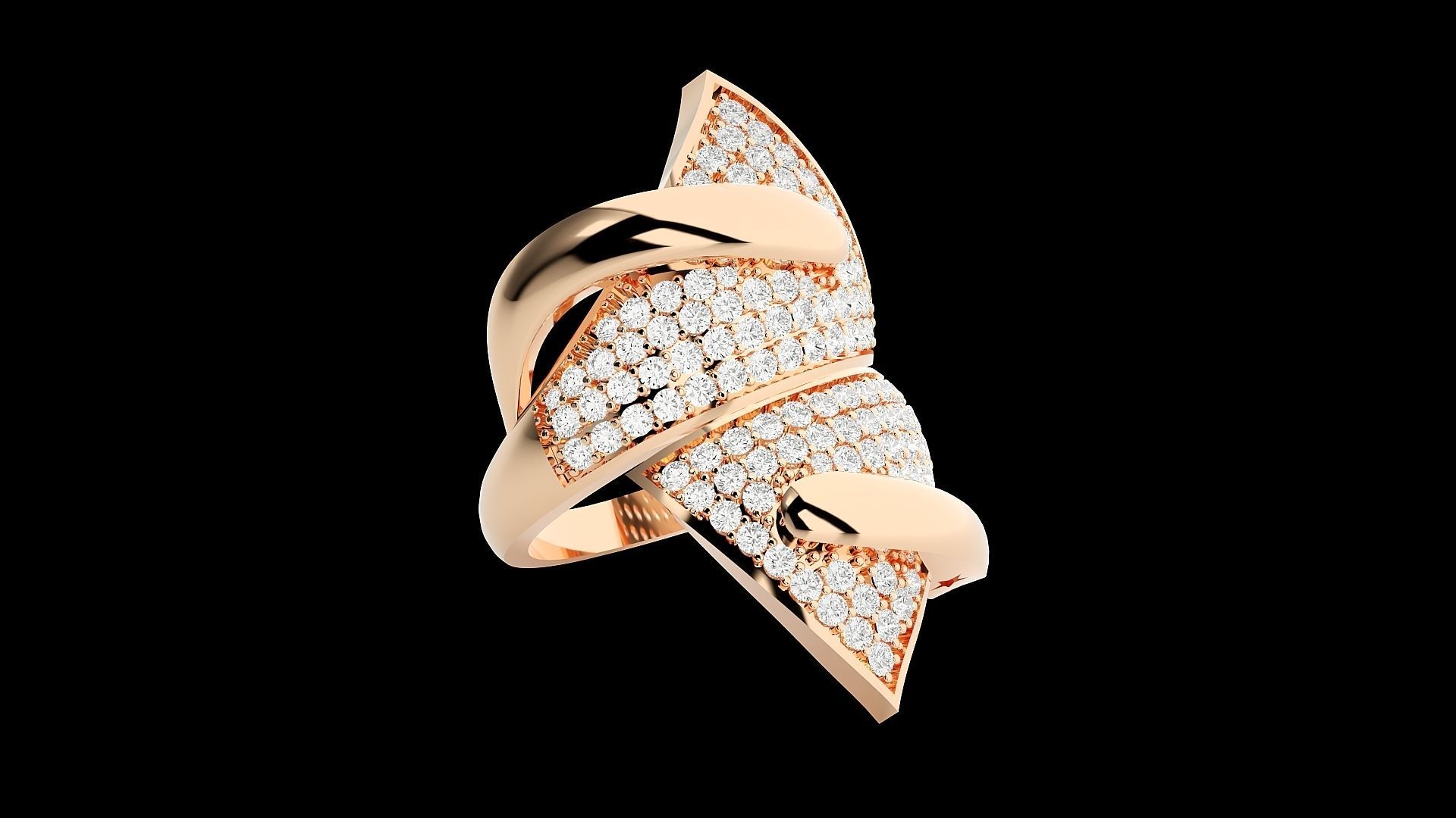 High Jewelry Cocktail Ring 3dm stl renders details 3D print model_8