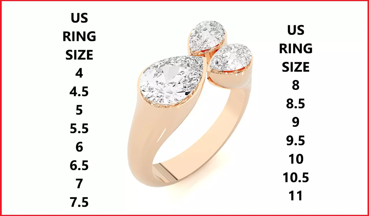 Tri Star Pear Head High Jewelry Cocktail Ring 3dm stl renders 3D print model_0