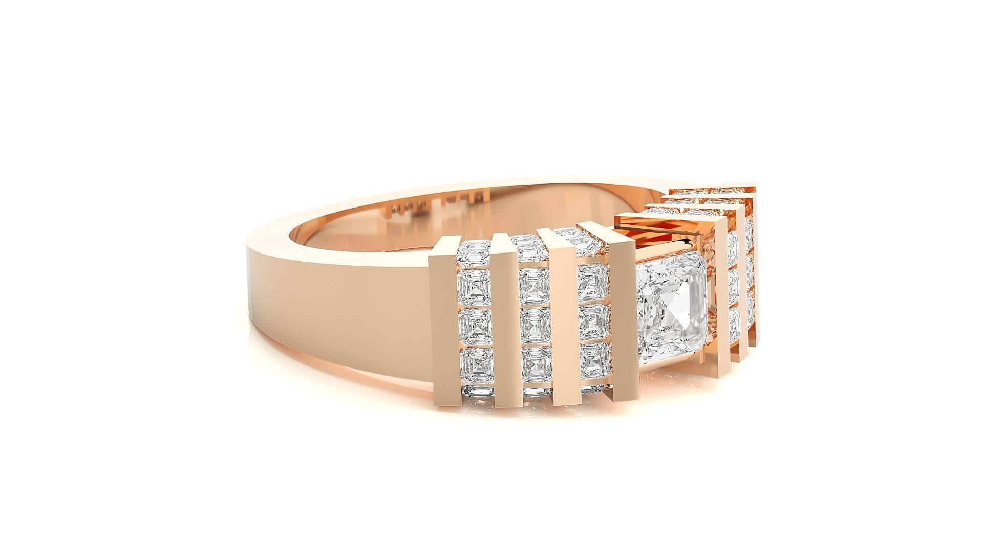 High Jewelry Cocktail Ring 3dm stl renders details 3D print model_3