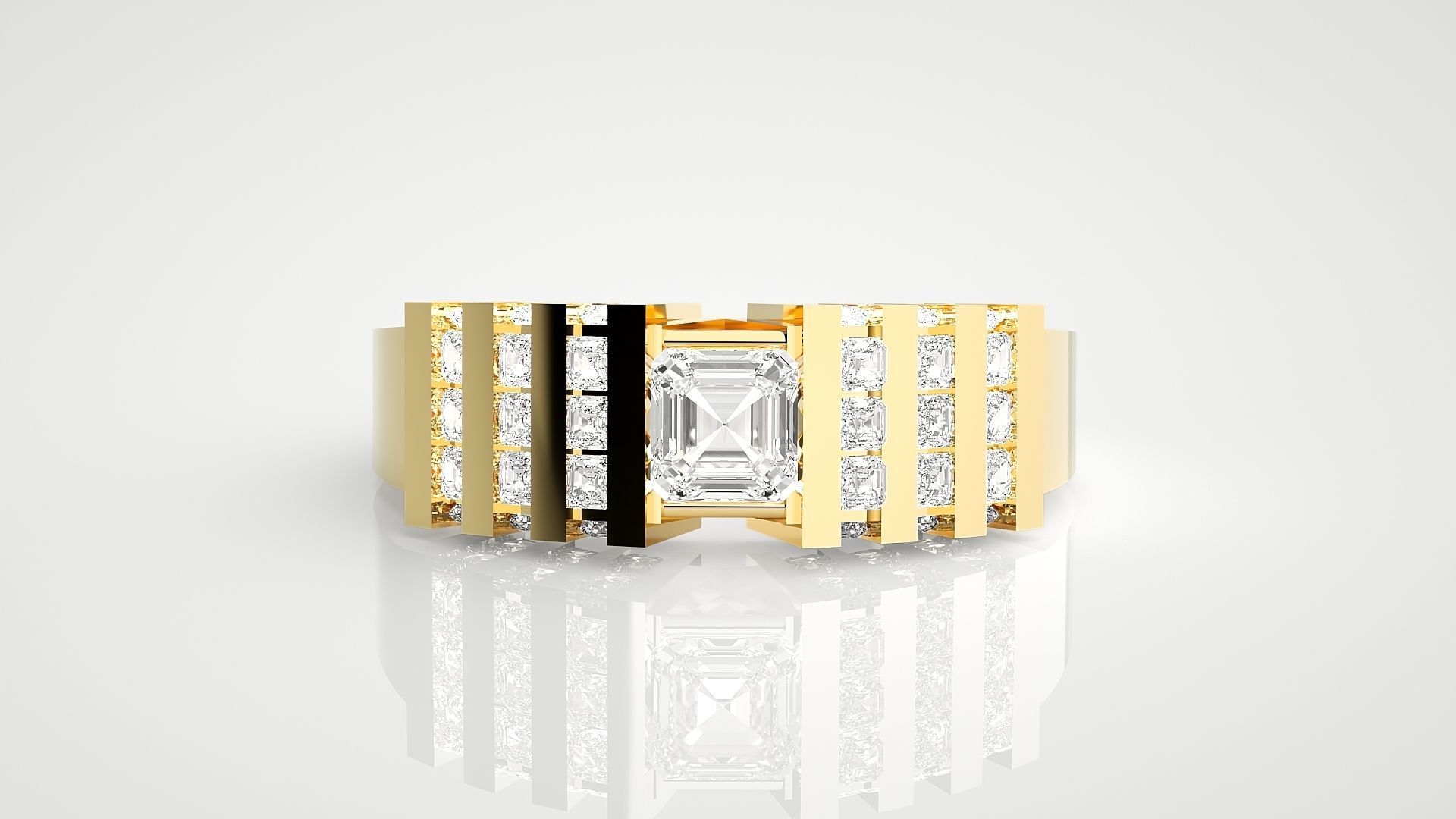 High Jewelry Cocktail Ring 3dm stl renders details 3D print model_26