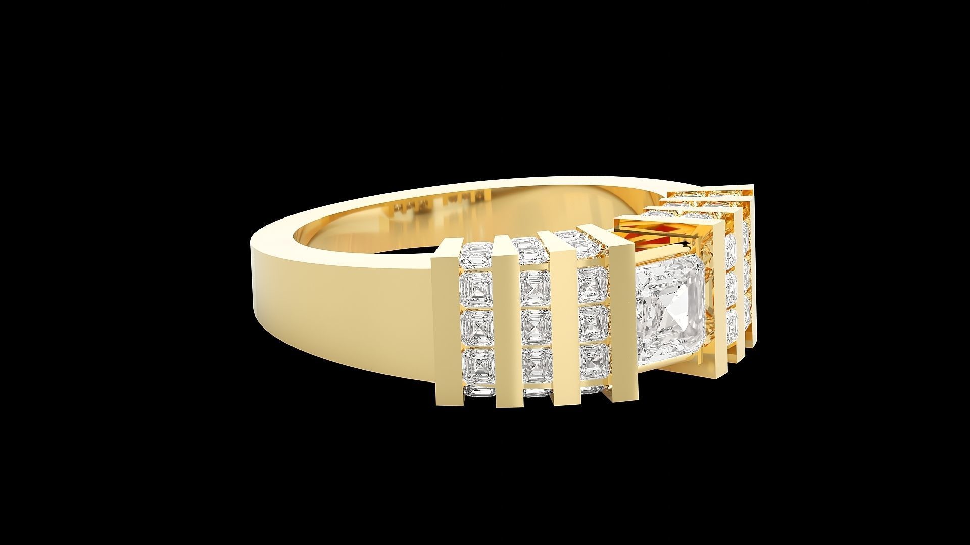 High Jewelry Cocktail Ring 3dm stl renders details 3D print model_33