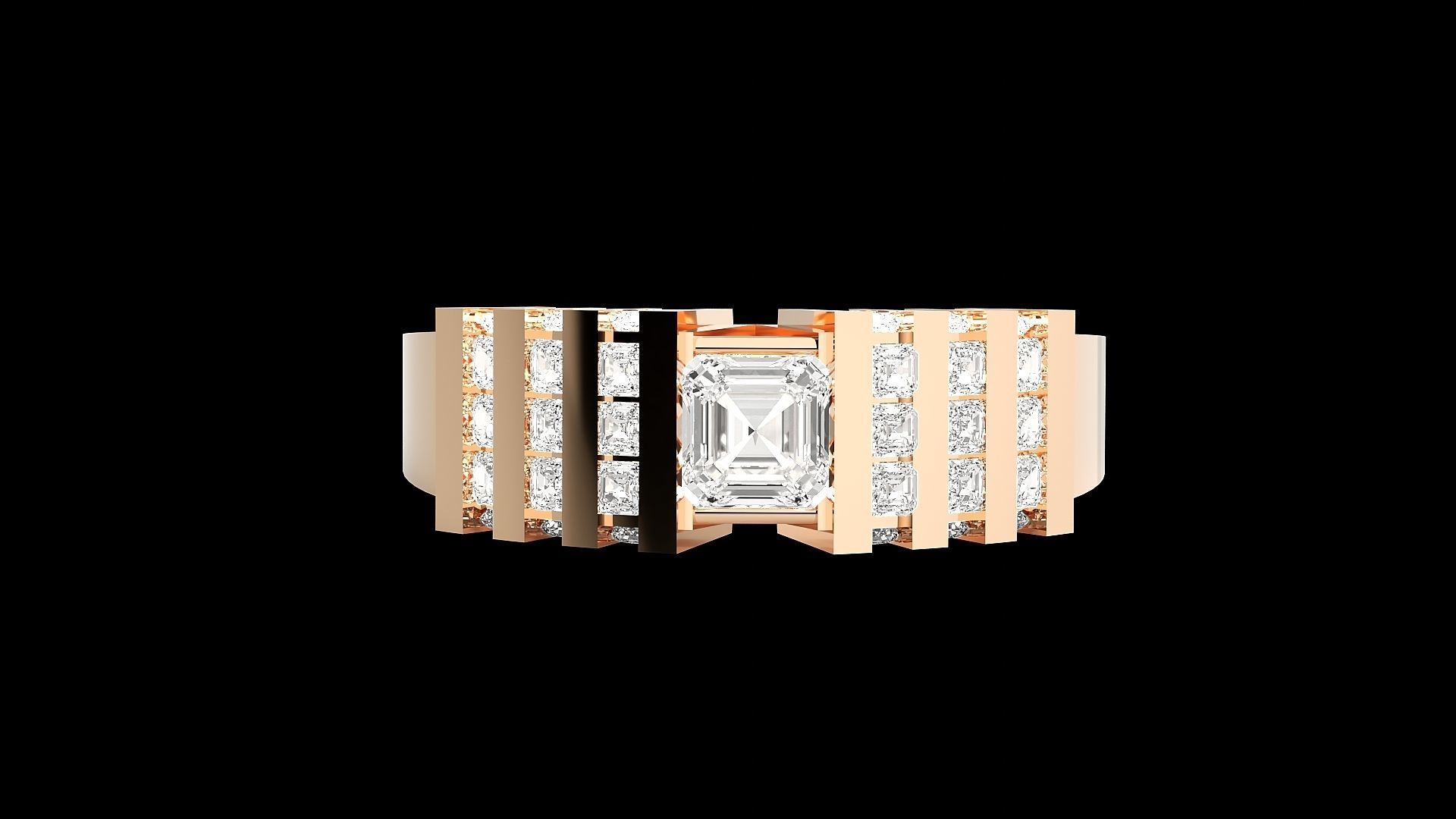 High Jewelry Cocktail Ring 3dm stl renders details 3D print model_8