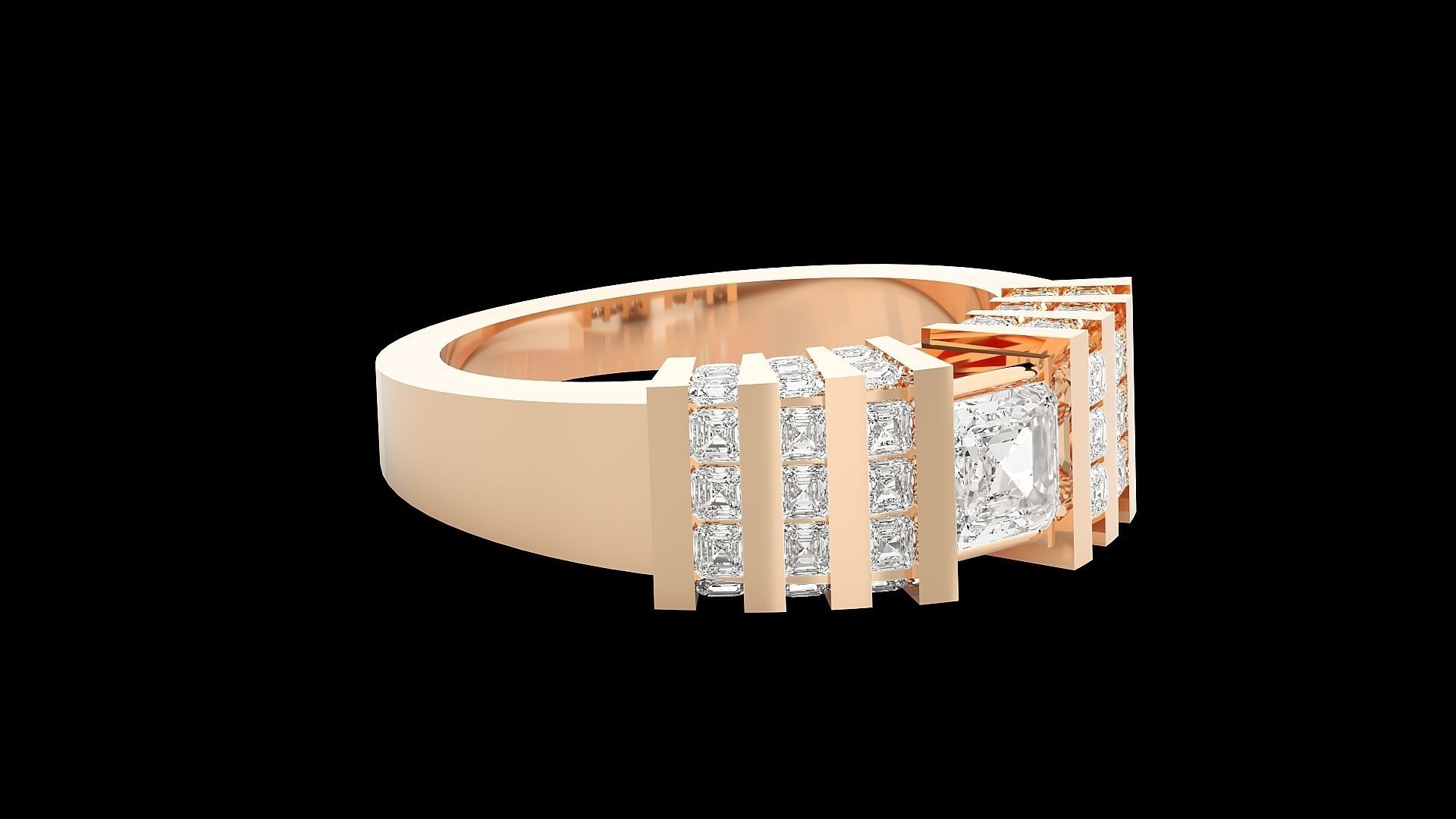 High Jewelry Cocktail Ring 3dm stl renders details 3D print model_10