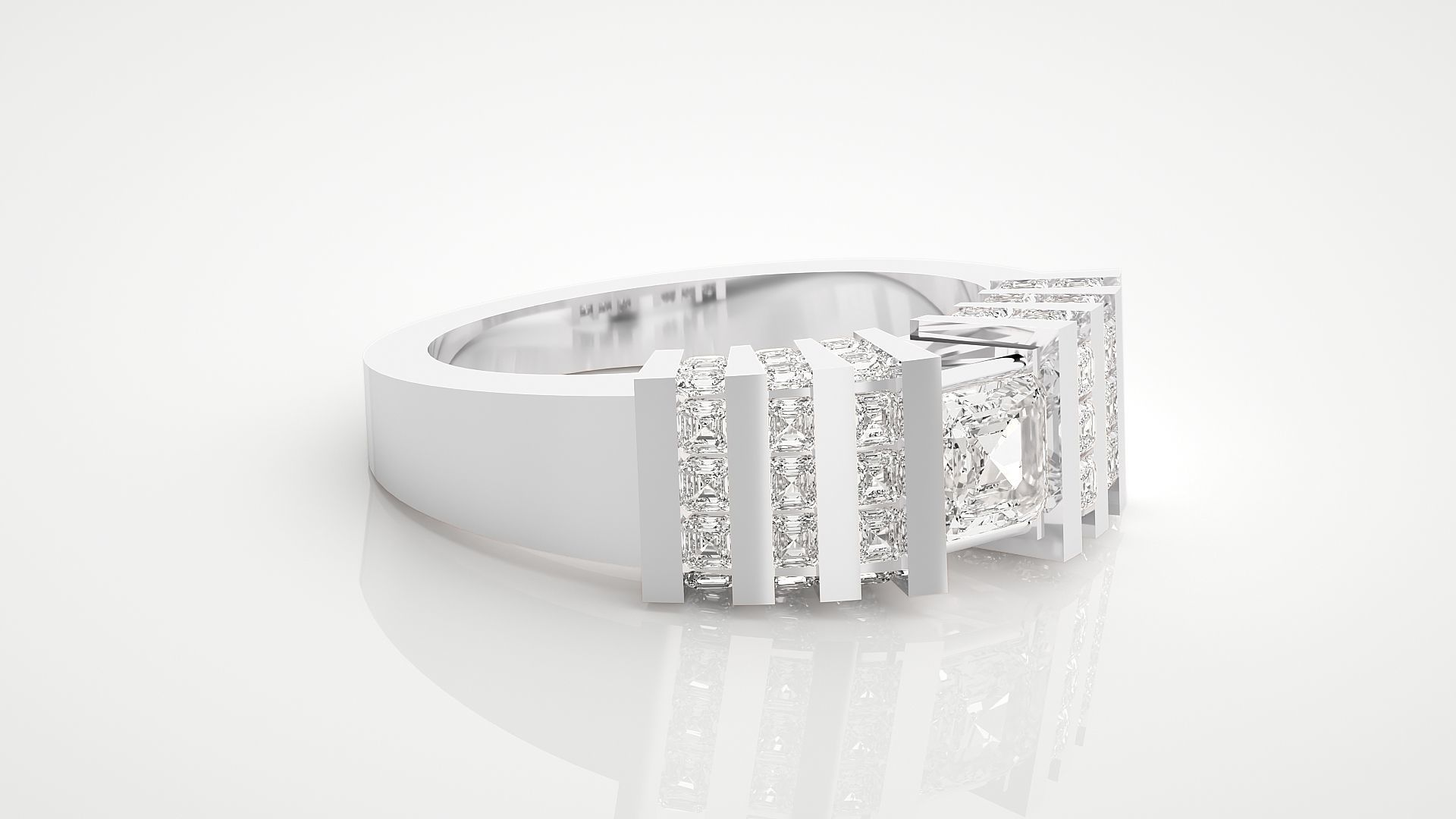 High Jewelry Cocktail Ring 3dm stl renders details 3D print model_16