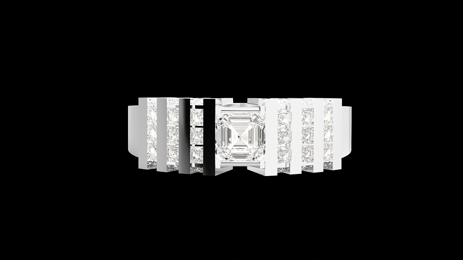 High Jewelry Cocktail Ring 3dm stl renders details 3D print model_19