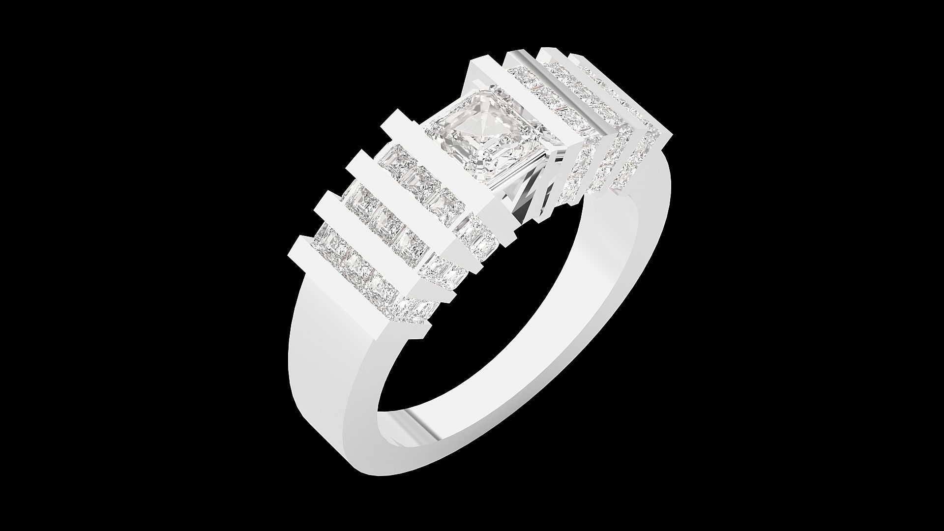 High Jewelry Cocktail Ring 3dm stl renders details 3D print model_24