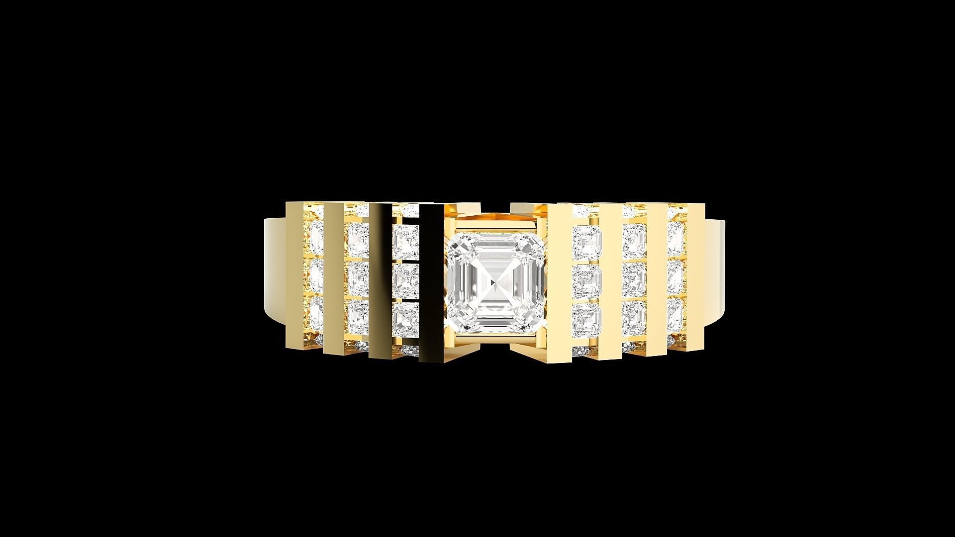 High Jewelry Cocktail Ring 3dm stl renders details 3D print model_32