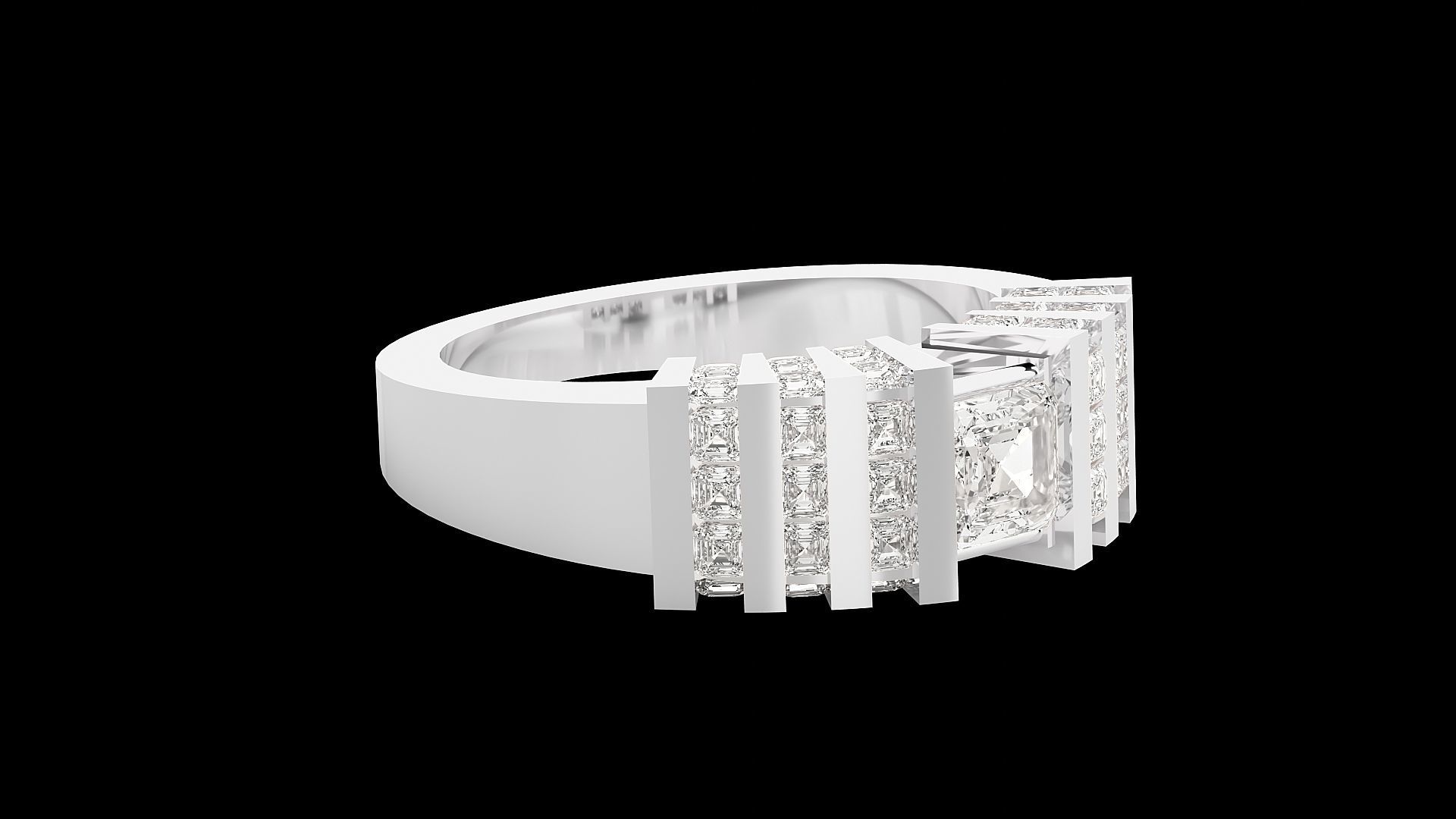 High Jewelry Cocktail Ring 3dm stl renders details 3D print model_21