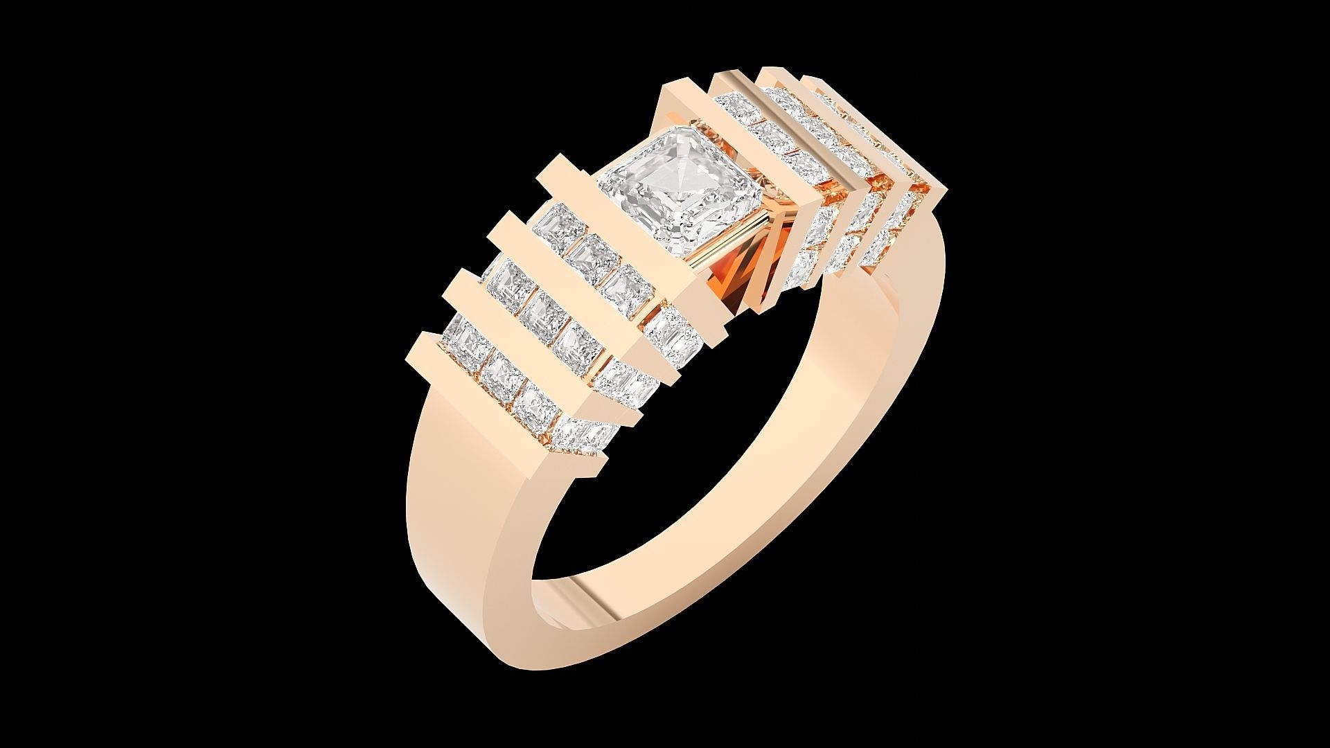 High Jewelry Cocktail Ring 3dm stl renders details 3D print model_12