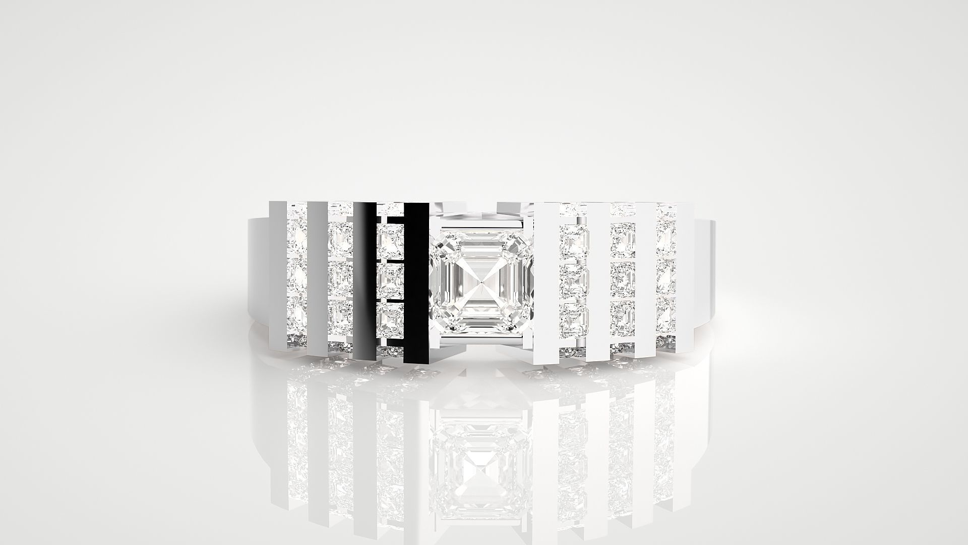 High Jewelry Cocktail Ring 3dm stl renders details 3D print model_14