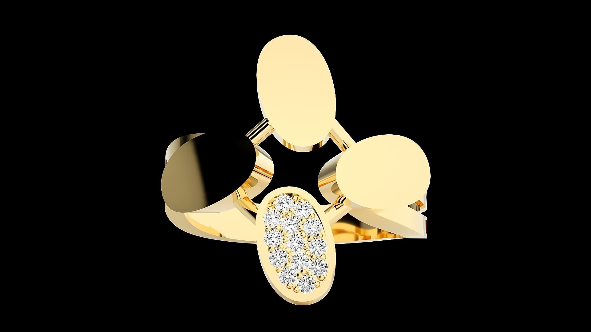 High Jewelry Cocktail Ring 3dm stl renders details 3D print model_31